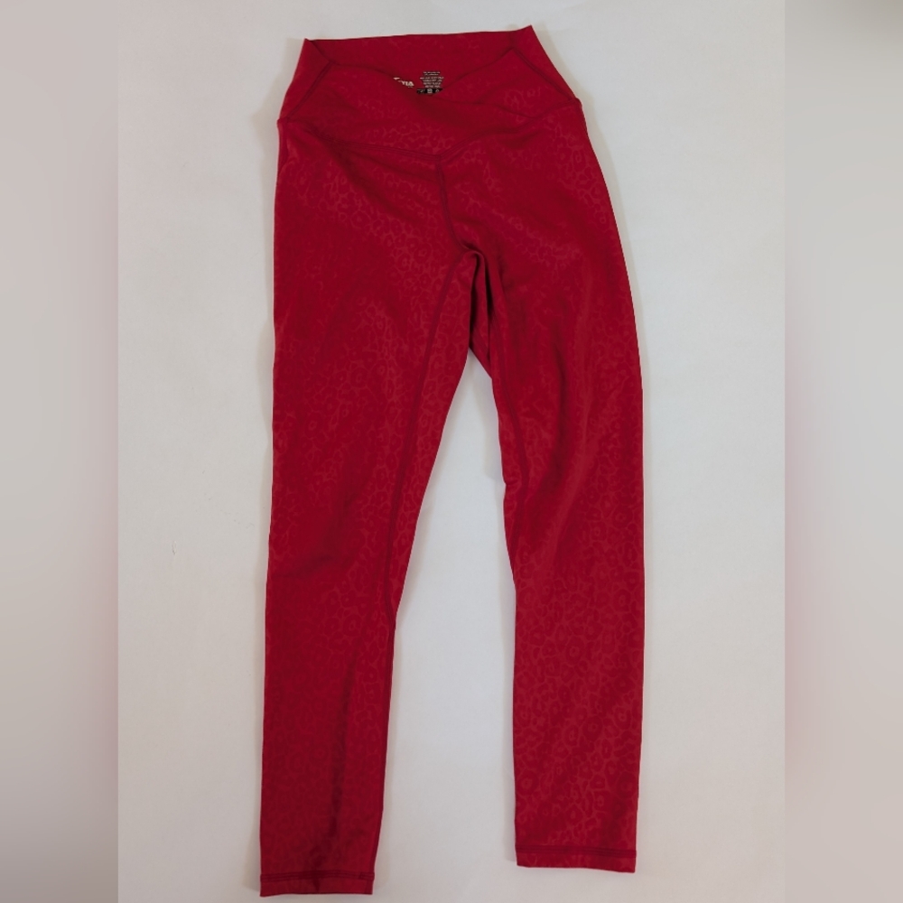 Zyia Red ♥️ Leopard Print Ruched Leggings - 6-8